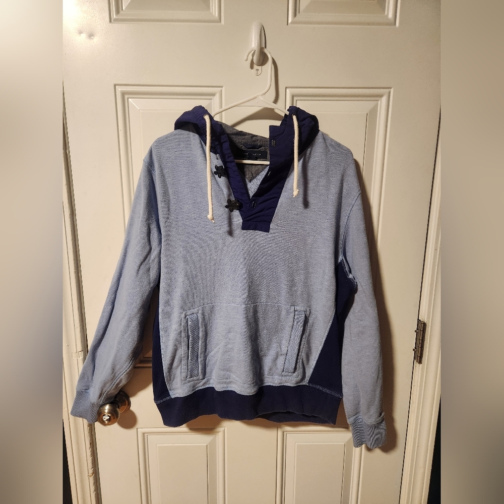 Vtg Blue Colorblock Casual Tommy Hilfiger Sweatshirt Size Medium Unisex